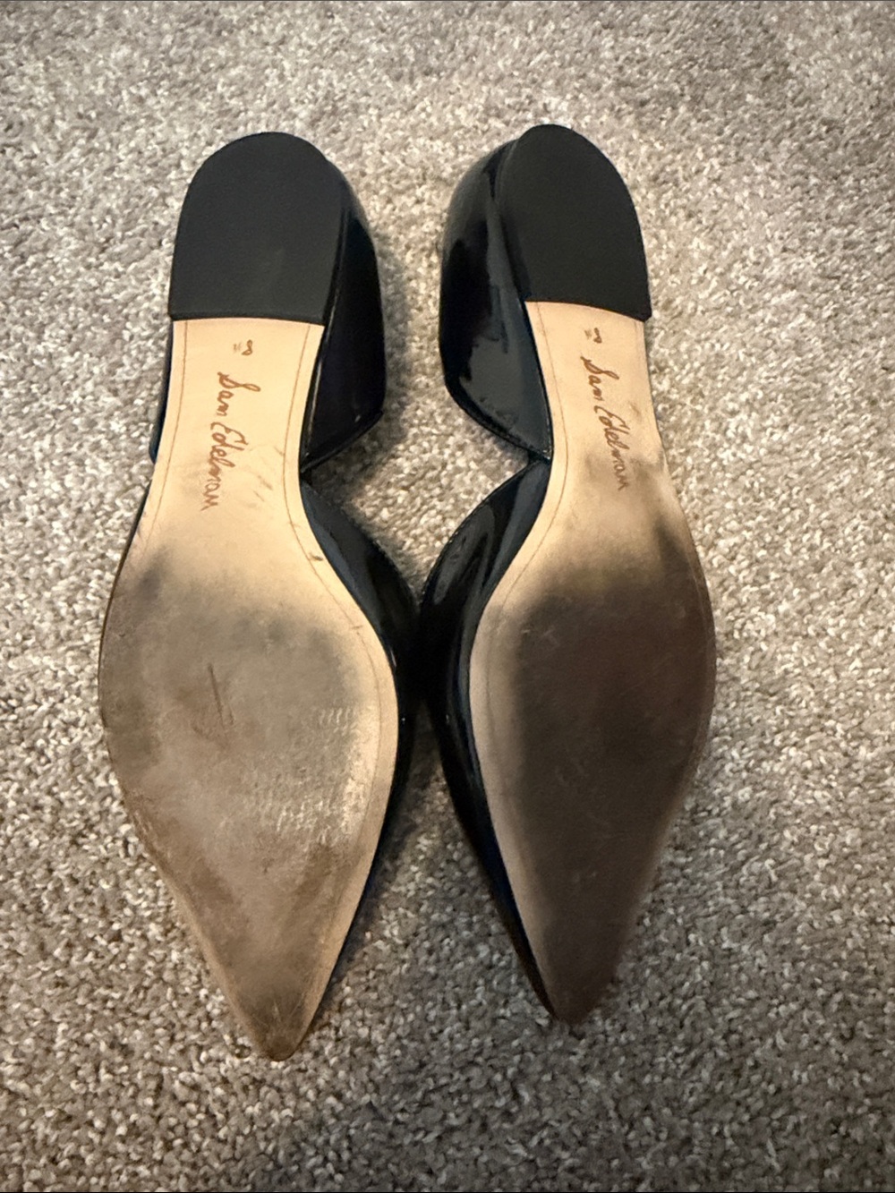 Sam Edelman Black Patent Pointed D'Orsay Flats - Picture 3 of 3